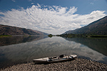 Kayak fishing on the Columbia River near Rowena, Oregon