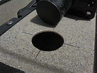 Cut the hole for the rod mount