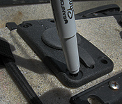 Mark the rod mount bolt holes