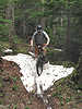 John on a snowy trail section