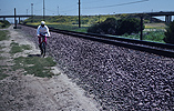 Riding along the railroad tracks near Palomar Airport Road