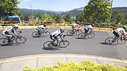 The Colombia River is a scenic background for the Hood River Criterium