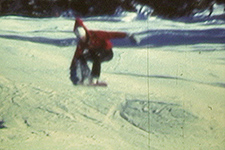 Sonny Miller snowboarding at Santa Fe, NM 1983